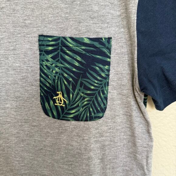 Penguin by Munsingwear Mixed Media Pocket T-Shirt Mens Size M Tropical - Picture 2 of 5